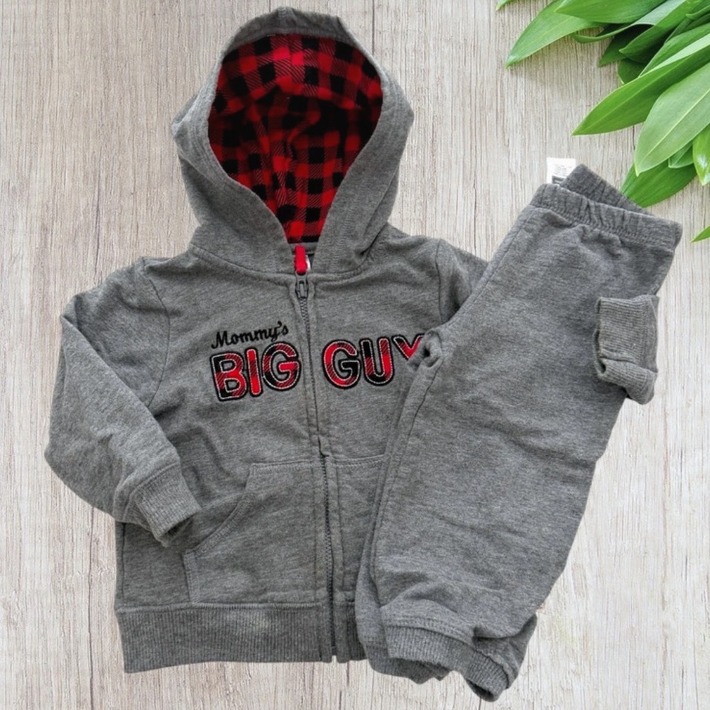 Carter’s Baby Boy’s “Mommy’s BIG GUY” 2PC Set Hoodie & Pant Set, 12 Months